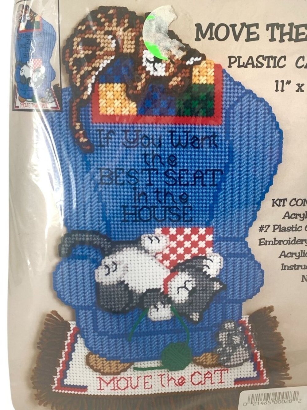 Cat Plastic Canvas Wall Hanging Kit "Move The Cat" Design Works